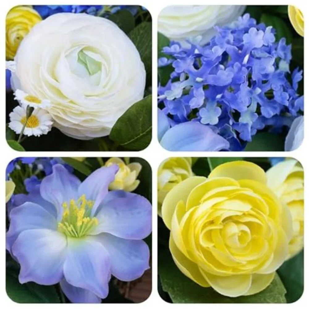 24 Inch Spring Wreath Artificial Hydrangea, Anemone & Wild Daisy Flowers